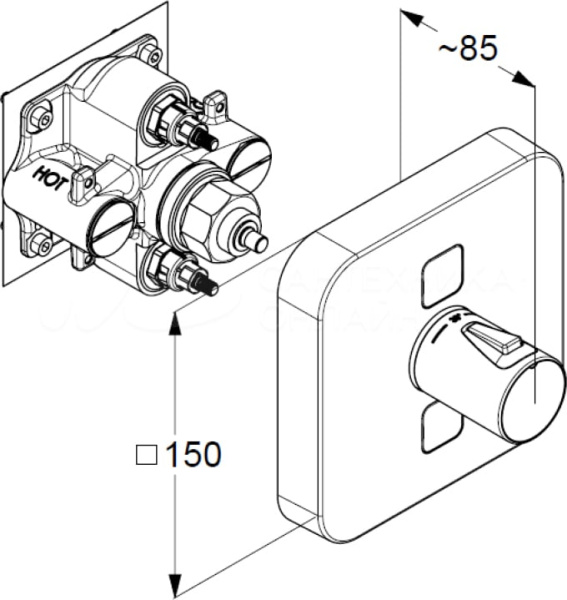 Термостат для ванны Kludi Push 389110538